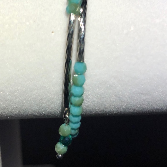 SS Glass Beaded Bracelet with Matching Earrings - Picture 3 of 5